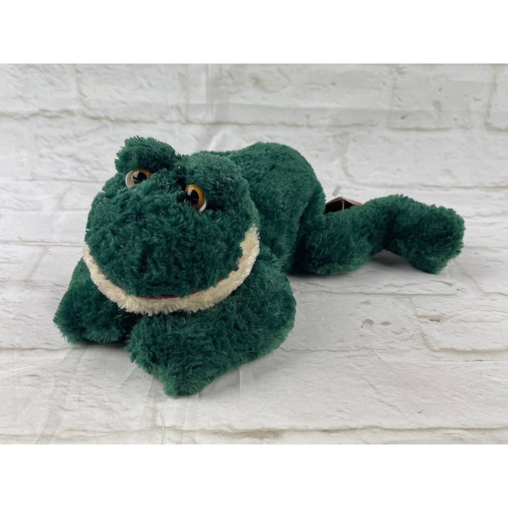 Russ Friggles 10" Floppies Bull Frog Plush Emerald Green Stuffed Toad Beans Tag